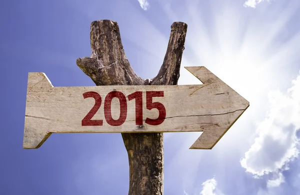 2015  wooden sign — Stock Photo, Image