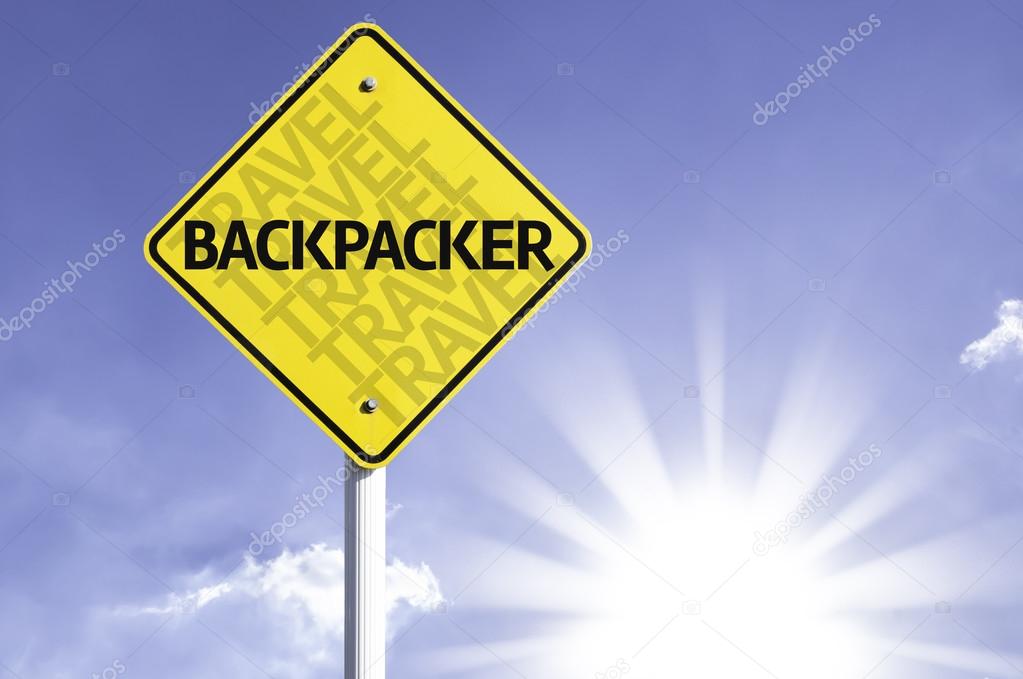 Backpacker road sign