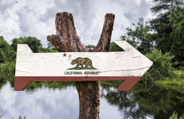 California eyalet ahşap işareti