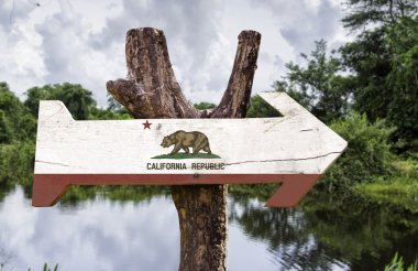 California eyalet ahşap işareti