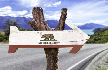 California eyalet ahşap işareti