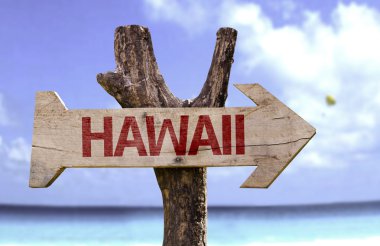 Hawaii ahşap işareti