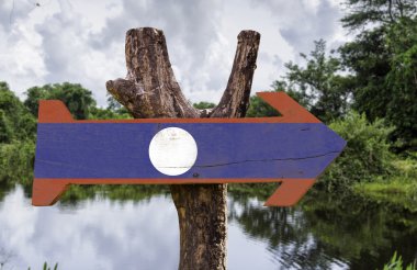 Laos ahşap işareti