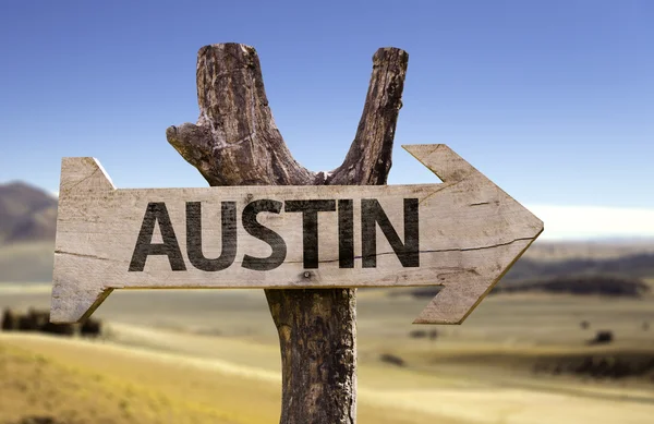 Austin wooden sign — Stock Photo, Image