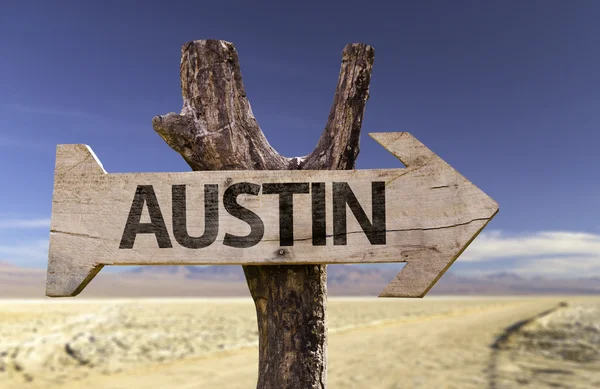 Signo de madera Austin — Foto de Stock