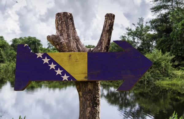 Bosnien und Herzegowina Holzschild — Stockfoto