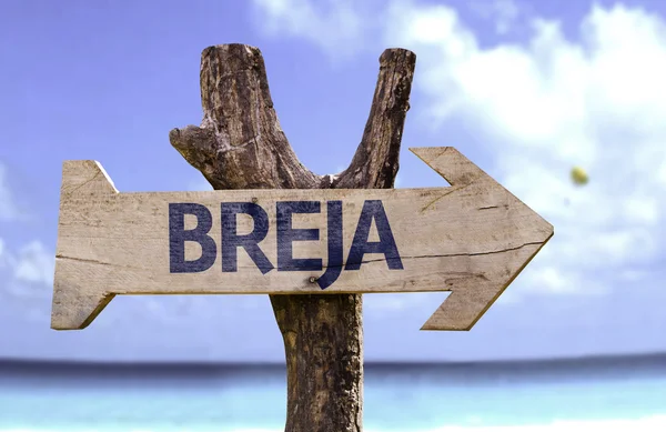 Breja wooden sign — Stock Photo, Image