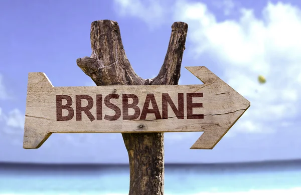 Brisbane wooden sign — Stock Photo, Image