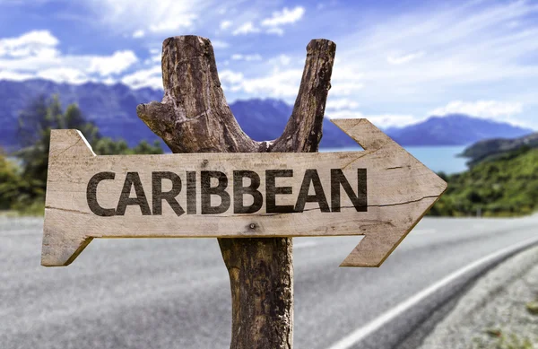 Caribbean wooden sign — Stock Photo, Image