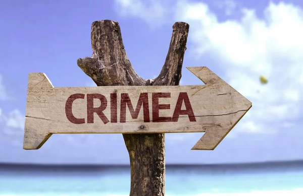 Drewniany znak Crimea — Zdjęcie stockowe