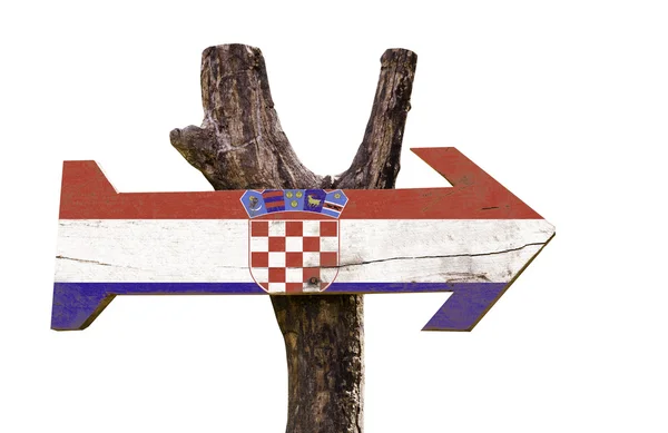 Chorwacja drewniany znak — Zdjęcie stockowe