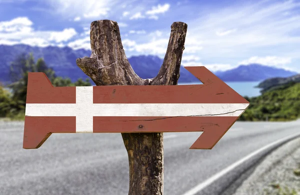 Danimarca segno di legno — Foto Stock
