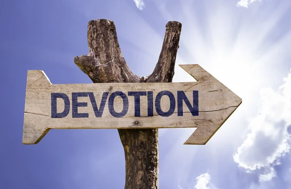Devotion wooden sign — Stock Photo, Image