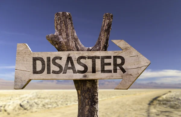 Disaster  wooden sign — Stock Photo, Image