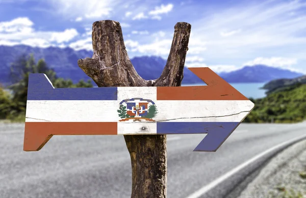 Señal de madera de República Dominicana — Foto de Stock