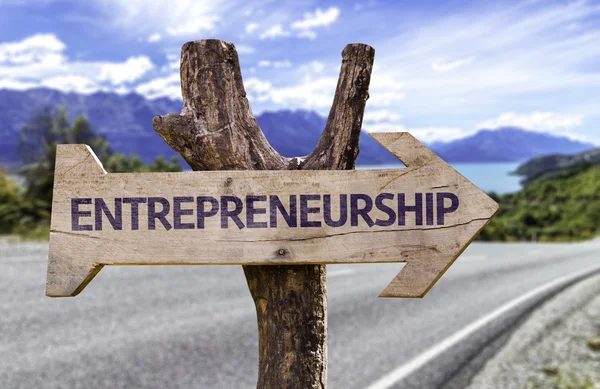 Entrepreneurship  wooden sign — Stock Photo, Image