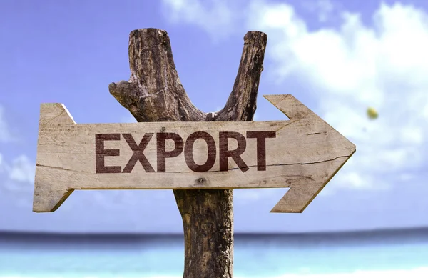 Exportera träskylt — Stockfoto