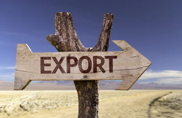 Exportera träskylt — Stockfoto