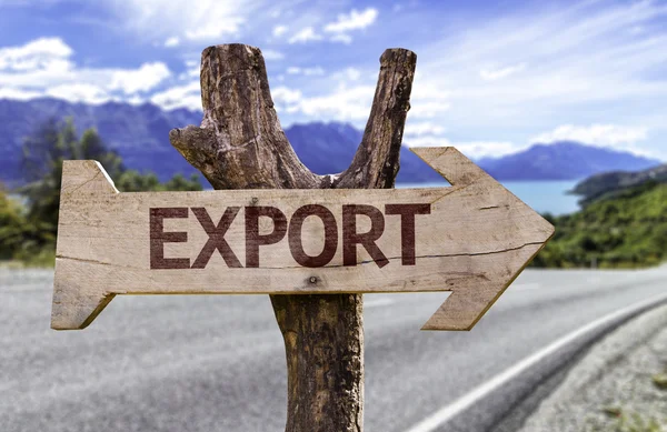 Export-Holzschild — Stockfoto