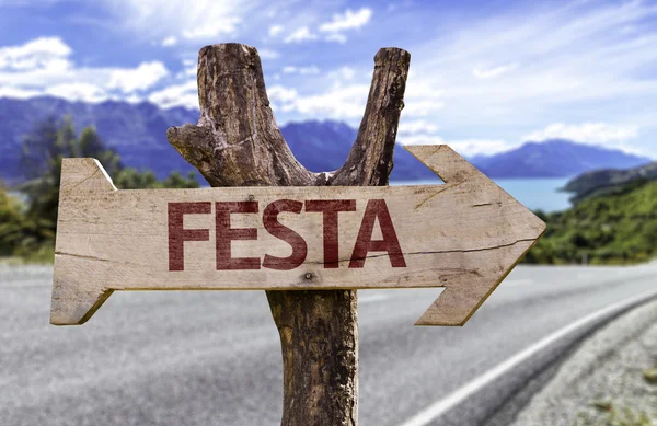 Fiesta träskylt — Stockfoto