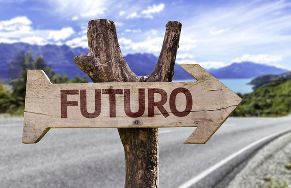 Signo de madera Futuro — Foto de Stock