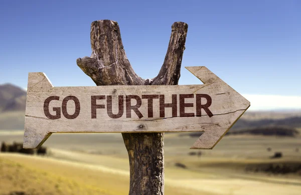 Go Further  wooden sign — Stock Photo, Image