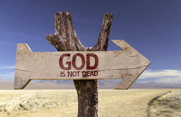 God in niet dood houten teken — Stockfoto