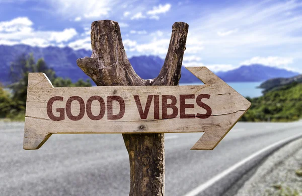 Good Vibes  wooden sign — Stock Photo, Image