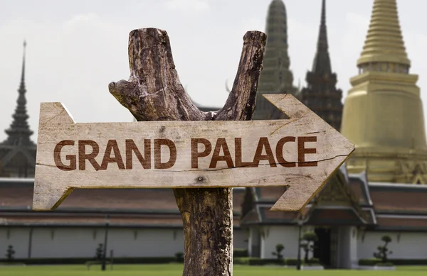 Grand Palace houten teken — Stockfoto