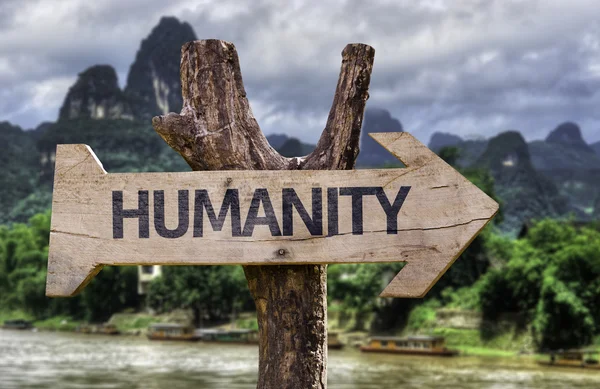 Humanity   wooden sign — Stock Photo, Image