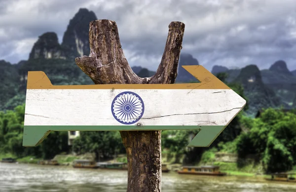 India wooden sign — Stock Photo, Image