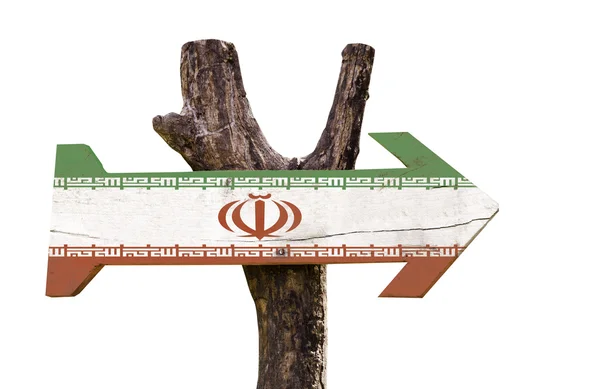 Iran sign on wooden arrow — Stock Photo, Image