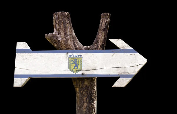 Signo de madera Jerusalén — Foto de Stock