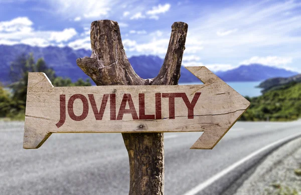 Joviality  wooden sign — Stock Photo, Image