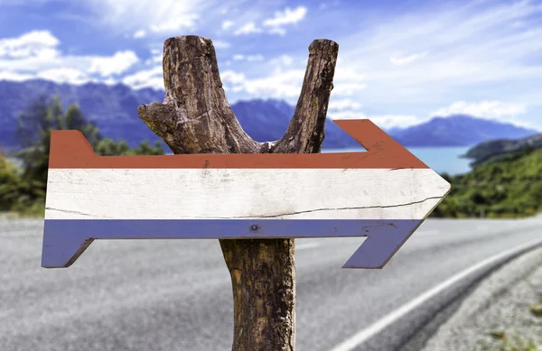 Luxembourg wooden sign — Stock Photo, Image