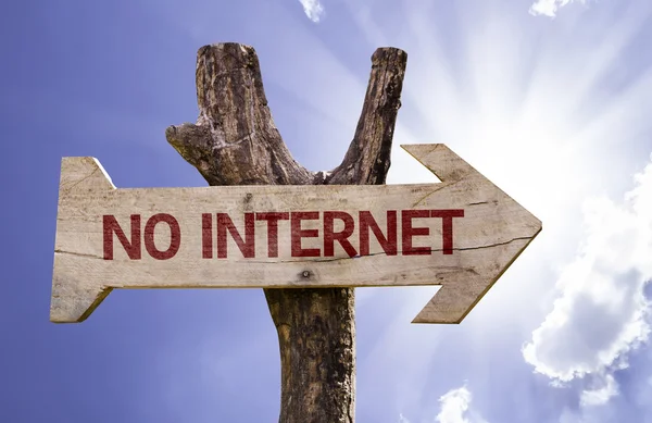 No internet wooden sign — Stock Photo, Image