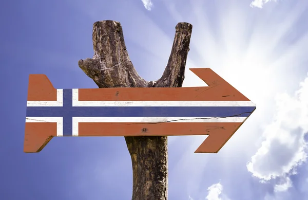 Noorwegen houten teken — Stockfoto