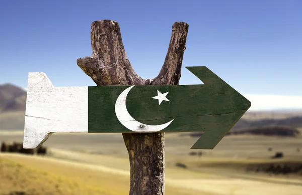 Pakistan ahşap işareti — Stok fotoğraf