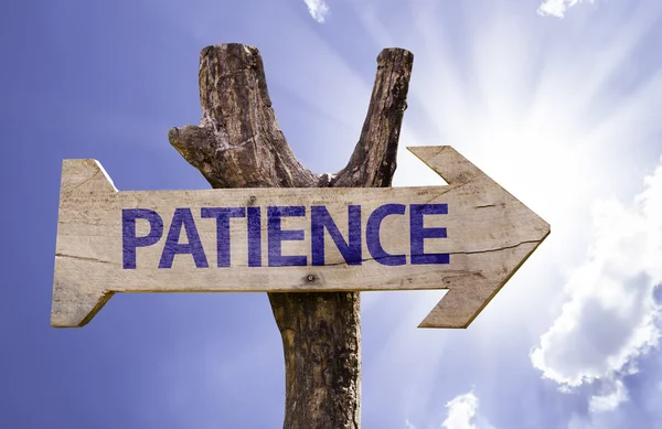 Vývěsní štít trpělivost — Stock fotografie