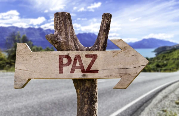 Paz houten teken — Stockfoto