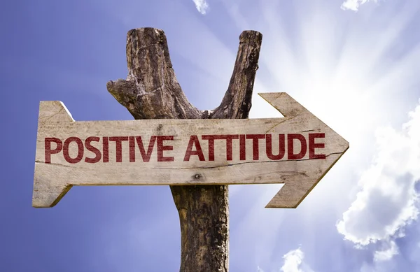 Positive Attitude wooden sign — Stock Photo, Image