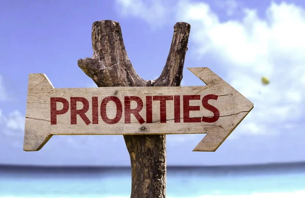 Priorities wooden sign — Stock Photo, Image