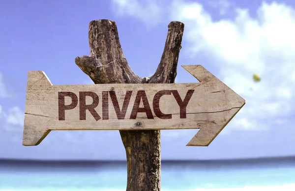 Privacy houten teken — Stockfoto