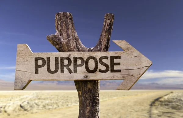 Purpose   wooden sign — Stock Photo, Image