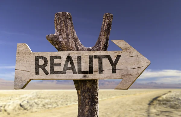 Reality wooden sign — Stock Photo, Image