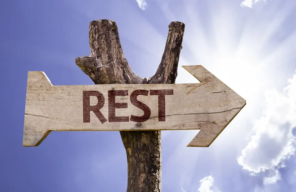 Rest wooden sign — Stock Photo, Image