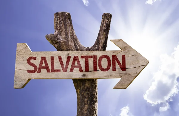 Salvation wooden sign — Stock Photo, Image