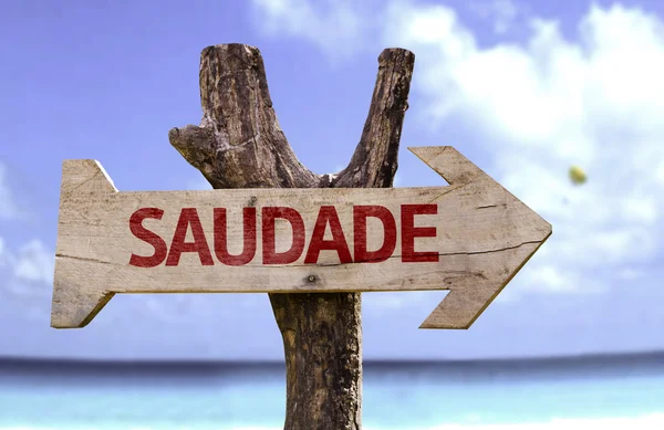 Saudade  wooden sign — Stock Photo, Image