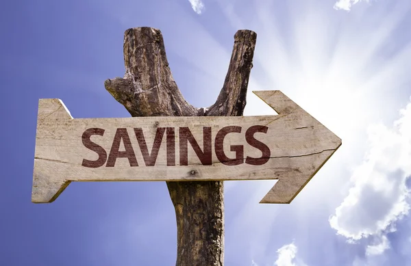 Savings wooden sign — Stock Photo, Image