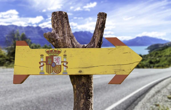 España signo de madera — Foto de Stock